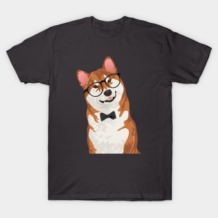 Cool Hipster Akita Inu Dog T-Shirt for Dog Lovers T-Shirt